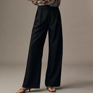 NEW NWT! SPANX CREPE PLEATED TROUSERS PANTS HIGH RISE WIDE LEG ELASTIC WAIST SP